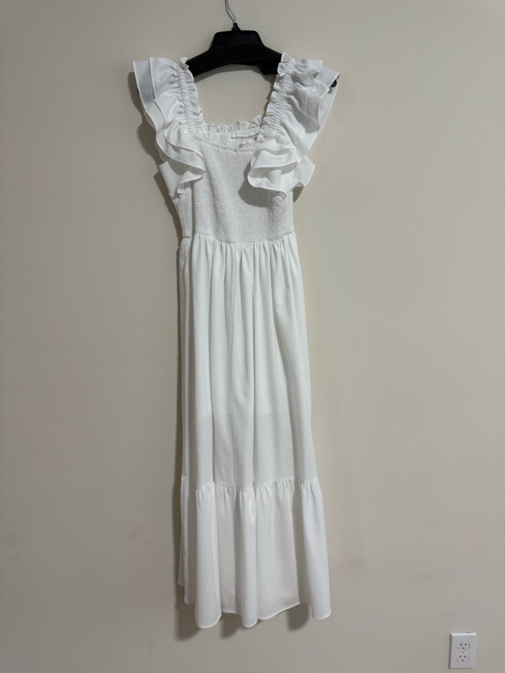 Entry Maxi Dress with Ruffled Shoulders. Size S. Like New